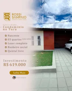 Casa de Condomínio com 3 Quartos à venda, 136m² no Turu, São Luís