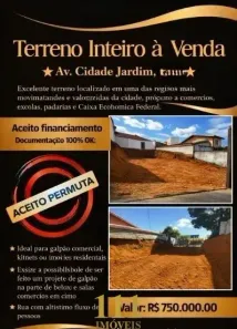 Lote/Terreno à venda, 250m² no Jardim Satélite, São José dos Campos