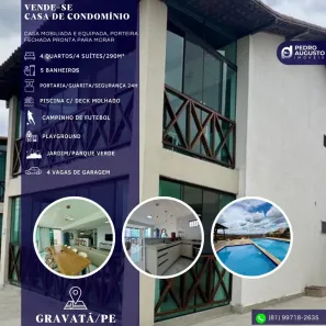 Casa de Condomínio com 4 Quartos à venda, 290m² no Nossa Senhora das Graças, Gravatá
