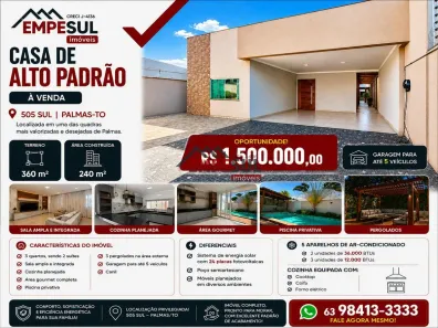 Casa com 3 Quartos à venda, 240m² no Plano Diretor Sul, Palmas