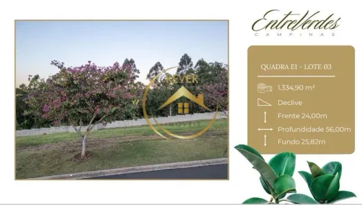 Lote/Terreno à venda, 1334m² no Loteamento Residencial Pedra Alta (Sousas), Campinas