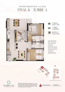 Apartamento com 2 Quartos à venda, 83m² no Caiçara, Praia Grande