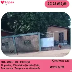 Casa com 2 Quartos à venda, 100m² no Senador Hélio Campos, Boa Vista
