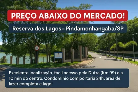Lote/Terreno à venda, 408m² no Loteamento Residencial Reserva dos Lagos, Pindamonhangaba