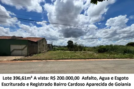 Lote/Terreno à venda, 396m² no Cardoso Continuação, Aparecida de Goiânia