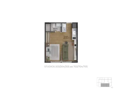 Apartamento com 1 Quarto à venda, 32m² no Centro, Florianópolis