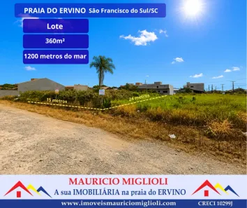 Lote/Terreno à venda, 360m² no Praia do Ervino, São Francisco do Sul