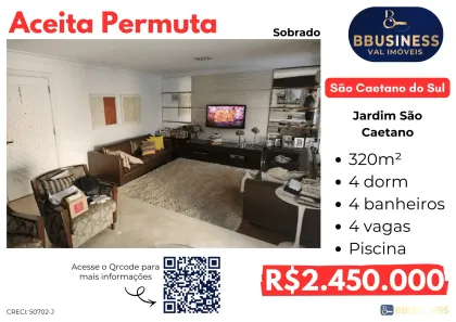 Sobrado com 4 Quartos à venda, 280m² no Jardim São Caetano, São Caetano do Sul