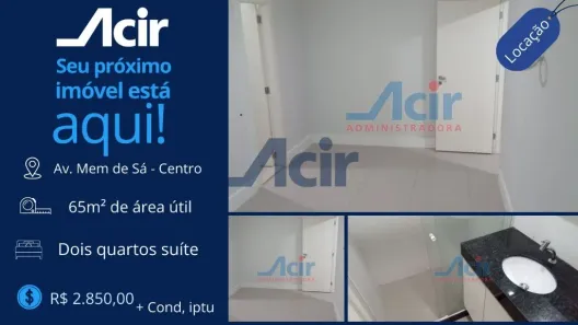 Apartamento com 2 Quartos para alugar, 64m² no Centro, Rio de Janeiro