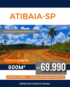 Lote/Terreno à venda, 600m² no Condomínio Porto Atibaia, Atibaia