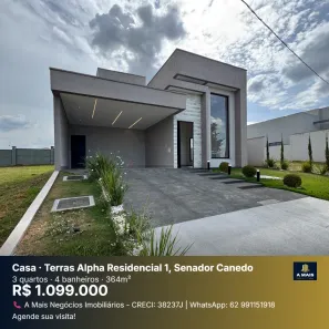 Casa com 3 Quartos à venda, 180m² no Terras Alpha Residencial 1, Senador Canedo