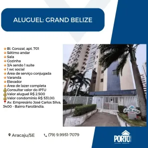 Apartamento com 3 Quartos para alugar, 56m² no Farolândia, Aracaju