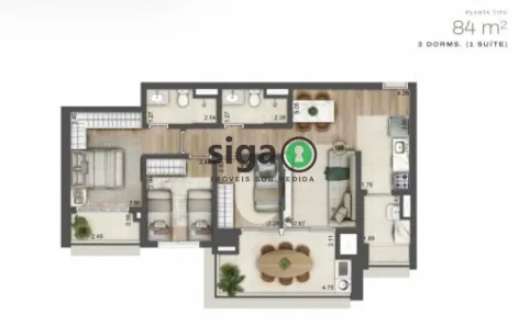 Apartamento com 3 Quartos à venda, 84m² no Santo Amaro, São Paulo