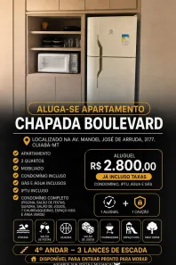 Apartamento com 2 Quartos para alugar, 40m² no Terceiro, Cuiabá