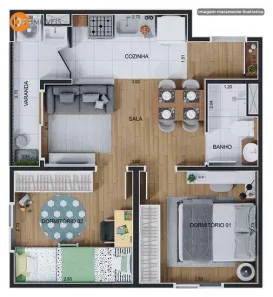 Apartamento com 2 Quartos à venda, 41m² no Jaguaribe, Osasco