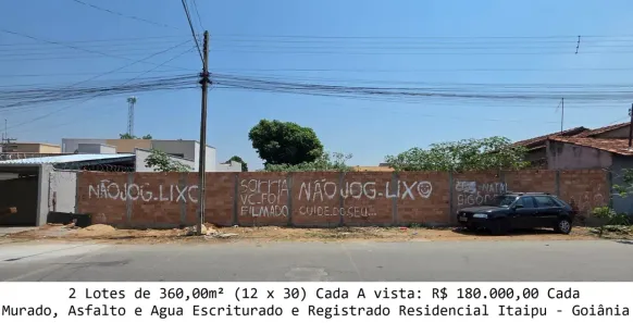 Lote/Terreno à venda, 360m² no Residencial Itaipu, Goiânia