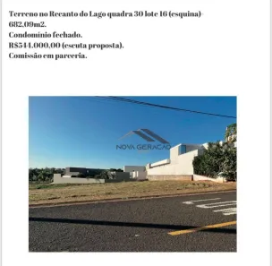 Lote/Terreno à venda, 682m² no Loteamento Recanto do Lago, São José do Rio Preto