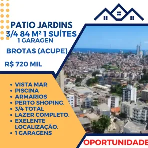 Apartamento com 3 Quartos à venda, 84m² no Brotas, Salvador