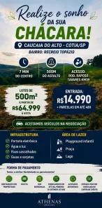 Lote/Terreno à venda, 500m² no Jardim Monte Verde (Caucaia do Alto), Cotia