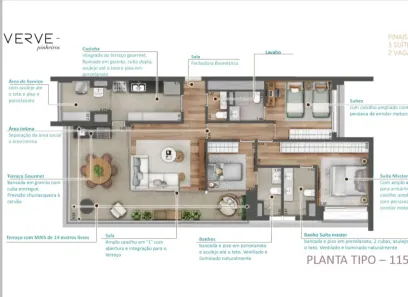 Apartamento com 3 Quartos à venda, 115m² no Pinheiros, São Paulo