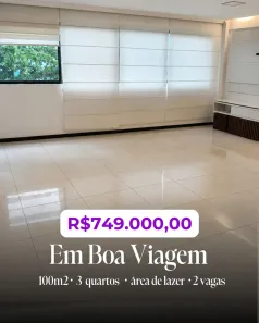 Apartamento com 3 Quartos à venda, 100m² no Boa Viagem, Recife
