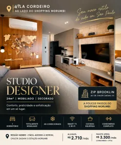 Apartamento com 1 Quarto para alugar, 24m² no Vila Cordeiro, São Paulo