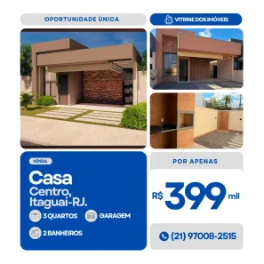Casa com 3 Quartos à venda, 92m² no Centro, Itaguaí