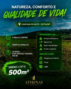Lote/Terreno à venda, 500m² no Recreio Topázio (Caucaia do Alto), Cotia