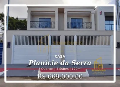 Casa com 3 Quartos à venda, 129m² no Planície da Serra, Serra