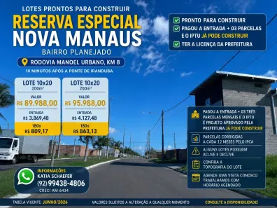 Lote/Terreno à venda, 200m² no , Iranduba