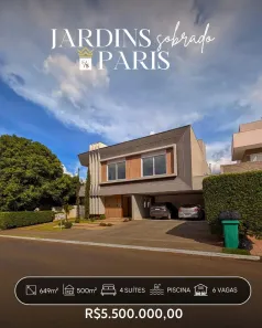 Casa de Condomínio com 5 Quartos à venda, 649m² no Jardins Paris, Goiânia
