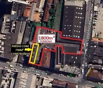 Lote/Terreno à venda, 1800m² no Centro, Santos