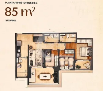 Apartamento com 3 Quartos à venda, 85m² no Vila Prudente, São Paulo