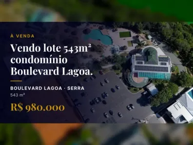 Lote/Terreno à venda, 543m² no Boulevard Lagoa, Serra