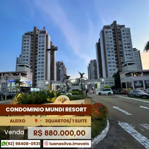 Apartamento com 3 Quartos à venda, 96m² no Aleixo, Manaus