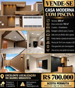 Casa com 3 Quartos à venda, 152m² no Miravista Residencial, Mirassol