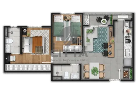 Apartamento com 2 Quartos à venda, 53m² no Jardim Nossa Senhora Auxiliadora, Campinas