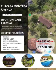 Fazenda/Sítio com 6 Quartos à venda, 17000m² no Papucaia, Cachoeiras de Macacu