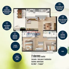 Apartamento com 2 Quartos à venda, 64m² no Jardim Didinha, Jacareí