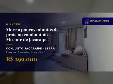 Apartamento com 2 Quartos à venda, 51m² no Conjunto Jacaraípe, Serra