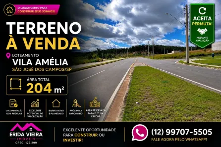 Lote/Terreno à venda, 204m² no Vila Amélia, São José dos Campos