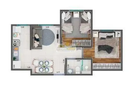 Apartamento com 2 Quartos à venda, 41m² no Amoroso Costa, Uberaba