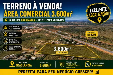 Lote/Terreno à venda, 3600m² no Jardim Brasília II, Águas Lindas de Goiás