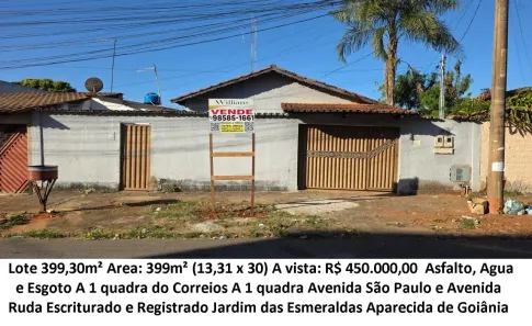 Lote/Terreno à venda, 399m² no Jardim das Esmeraldas, Aparecida de Goiânia