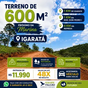 Lote/Terreno à venda, 600m² no Águas de Igaratá, Igaratá