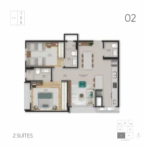 Apartamento com 2 Quartos à venda, 69m² no Centro, Florianópolis