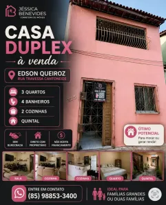 Sobrado com 3 Quartos à venda, 120m² no Edson Queiroz, Fortaleza