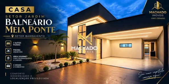 Casa com 3 Quartos à venda, 180m² no Jardim Balneário Meia Ponte, Goiânia