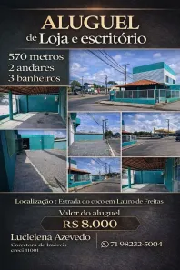 Galpão/Depósito/Armazém para alugar, 570m² no Buraquinho, Lauro de Freitas