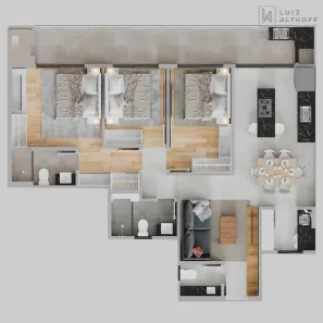 Apartamento com 3 Quartos à venda, 102m² no Pedra Branca, Palhoça
